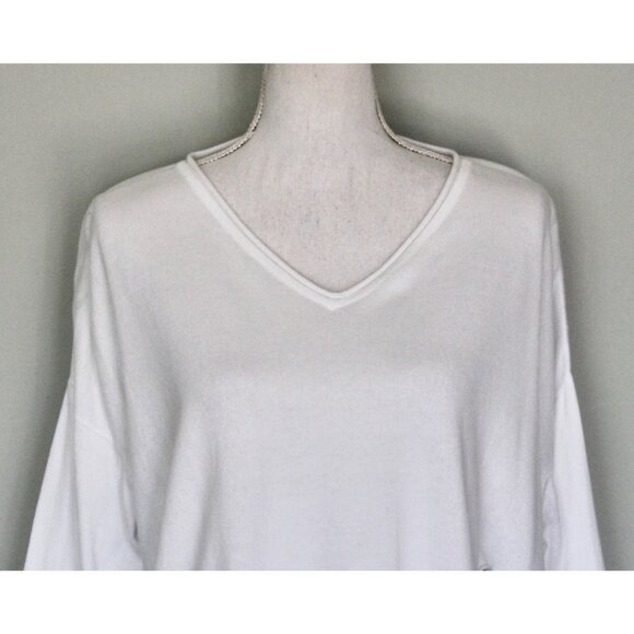 PLANET By LAUREN G White Ripped Cut Out Oversized Sweater, One Size XS S M L - Picture 2 of 11